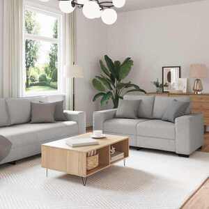 Imagine vidaXL Set de canapele cu perne, 3 piese, gri nor, textil