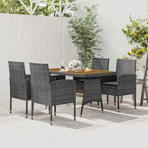 Imagine vidaXL Set de mobilier de exterior, 5 piese, gri, poliratan