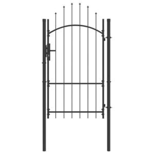 Imagine vidaXL Poartă de grădină WOERDEN 175 x 100 cm Oțel Gri Blocat