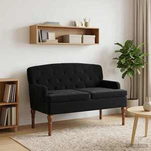 Imagine vidaXL Canapea cu capitonaj butonat Negru 111 x 65 x 79 cm Catifea