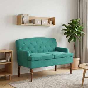 Imagine vidaXL Canapea cu capitonaj butonat Turcoaz 111 x 65 x 79 cm Catifea