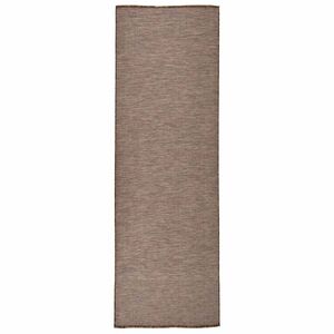 Imagine vidaXL Covor de exterior, maro, 80x250 cm, țesătură plată