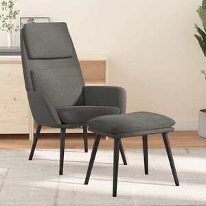 Imagine vidaXL Scaun de relaxare cu taburet, gri deschis, material textil