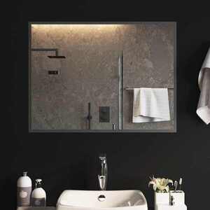 Imagine vidaXL Oglindă de baie cu LED Transparent 80 x 60 cm sticlă securizată