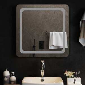 Imagine vidaXL Oglindă de baie cu LED Transparent 60 x 60 cm sticlă securizată