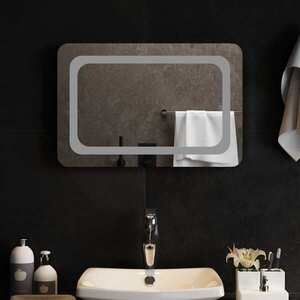 Imagine vidaXL Oglindă de baie cu LED Transparent 60 x 40 cm sticlă securizată
