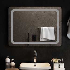 Imagine vidaXL Oglindă de baie cu LED Transparent 80 x 60 cm sticlă securizată
