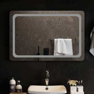 Imagine vidaXL Oglindă de baie cu LED Transparent 90 x 60 cm sticlă securizată