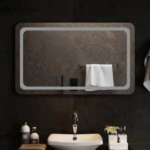 Imagine vidaXL Oglindă de baie cu LED cu oglindă Transparent 100 x 60 cm