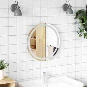 Imagine vidaXL Oglindă de baie cu LED Transparent Ø 50 cm sticlă securizată