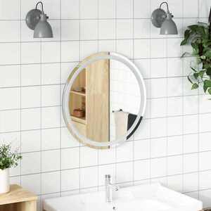 Imagine vidaXL Oglindă de baie cu LED Transparent Ø 60 cm sticlă securizată