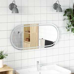 Imagine vidaXL Oglindă de baie cu LED cu oglindă Transparent 100 x 45 cm