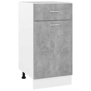 Imagine vidaXL Dulap inferior cu sertar gri beton 40x46x81, 5 cm lemn prelucrat