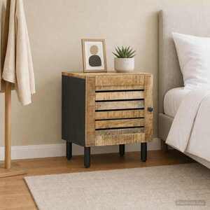 Imagine vidaXL Noptieră natural 40 x 33 x 46 cm Lemn de mango solid