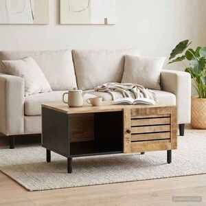 Imagine vidaXL Masă de cafea natural 80 x 50 x 40 cm Lemn de mango solid