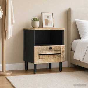 Imagine vidaXL Noptieră natural 40 x 33 x 46 cm Lemn de mango solid