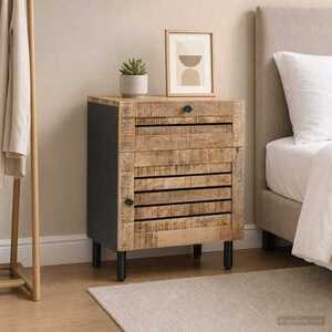 Imagine vidaXL Noptieră natural 50 x 33 x 60 cm Lemn de mango solid