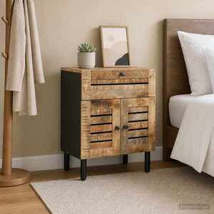 Imagine vidaXL Noptieră natural 50 x 33 x 60 cm Lemn de mango solid