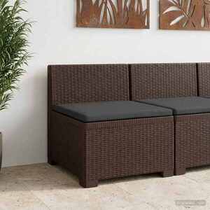 Imagine vidaXL Canapea de Grădină cu 1 Loc cu Pernă Aspect Rattan PP Maro