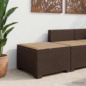 Imagine vidaXL Canapea de Grădină cu 1 Loc cu Pernă Aspect Rattan PP Maro