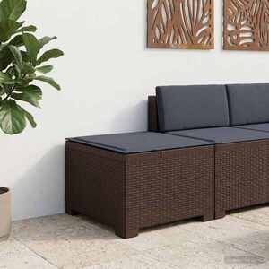 Imagine vidaXL Canapea de Grădină cu 1 Loc cu Pernă Aspect Rattan PP Maro
