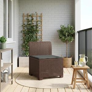 Imagine vidaXL Canapea de Grădină cu 1 Loc cu Pernă Aspect Rattan PP Maro