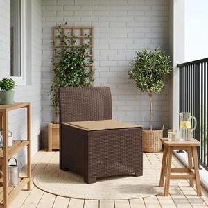 Imagine vidaXL Canapea de Grădină cu 1 Loc cu Pernă Aspect Rattan PP Maro
