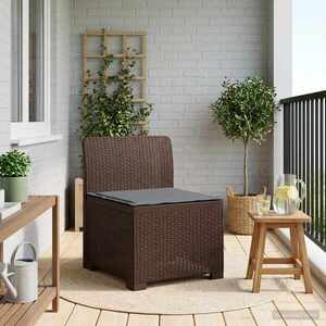 Imagine vidaXL Canapea de Grădină cu 1 Loc cu Pernă Aspect Rattan PP Maro