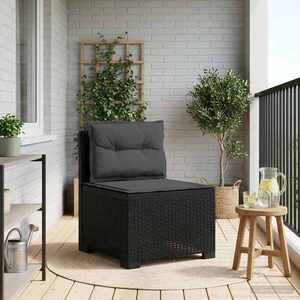 Imagine vidaXL Canapea de Grădină cu 1 Loc cu Perne Aspect Rattan PP Antracit