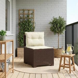 Imagine vidaXL Canapea de Grădină cu 1 Loc cu Perne Aspect Rattan PP Maro