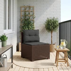 Imagine vidaXL Canapea de Grădină cu 1 Loc cu Perne Aspect Rattan PP Maro