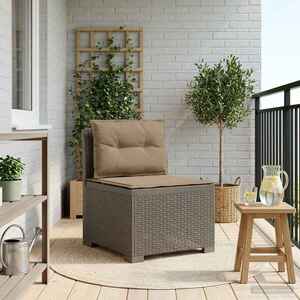Imagine vidaXL Canapea de Grădină cu 1 Loc cu Perne Aspect Rattan PP