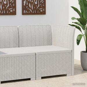 Imagine vidaXL Canapea de Grădină cu 1 Loc Aspect Rattan PP Alb