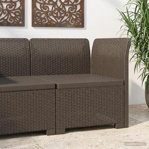 Imagine vidaXL Canapea de Grădină cu 1 Loc Aspect Rattan PP Gri deschis