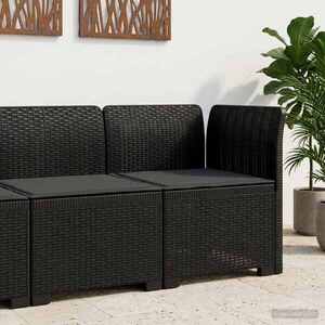 Imagine vidaXL Canapea de Grădină cu 1 Loc cu Pernă Aspect Rattan PP Antracit