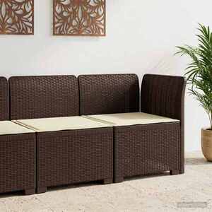 Imagine vidaXL Canapea de Grădină cu 1 Loc cu Pernă Aspect Rattan PP Maro