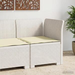 Imagine vidaXL Canapea de Grădină cu 1 Loc cu Pernă Aspect Rattan PP Alb