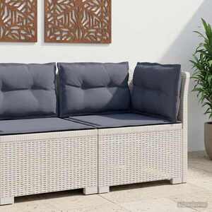 Imagine vidaXL Canapea de Grădină cu 1 Loc cu Perne Aspect Rattan PP Alb
