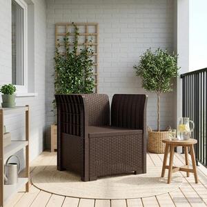 Imagine vidaXL Fotoliu cu 1 Loc Aspect Rattan PP Maro