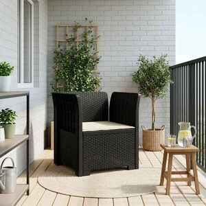 Imagine vidaXL Fotoliu cu 1 Loc cu Pernă Aspect Rattan PP Antracit