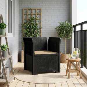 Imagine vidaXL Fotoliu cu 1 Loc cu Pernă Aspect Rattan PP Antracit