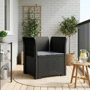 Imagine vidaXL Fotoliu cu 1 Loc cu Pernă Aspect Rattan PP Antracit