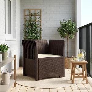 Imagine vidaXL Fotoliu cu 1 Loc cu Pernă Aspect Rattan PP Maro