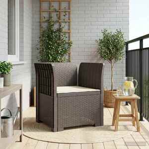 Imagine vidaXL Fotoliu cu 1 Loc cu Pernă Aspect Rattan PP Gri deschis