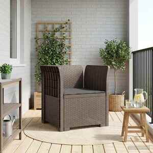 Imagine vidaXL Fotoliu cu 1 Loc cu Pernă Aspect Rattan PP Gri deschis