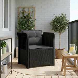Imagine vidaXL Fotoliu cu 1 Loc cu Perne Aspect Rattan PP Antracit