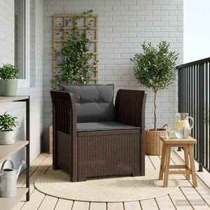 Imagine vidaXL Fotoliu cu 1 Loc cu Perne Aspect Rattan PP Maro