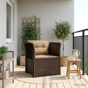 Imagine vidaXL Fotoliu cu 1 Loc cu Perne Aspect Rattan PP Maro