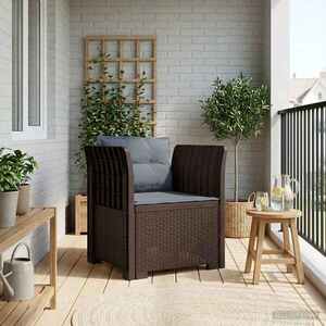 Imagine vidaXL Fotoliu cu 1 Loc cu Perne Aspect Rattan PP Maro