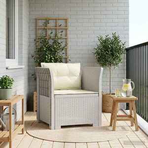 Imagine vidaXL Fotoliu cu 1 Loc cu Perne Aspect Rattan PP Alb